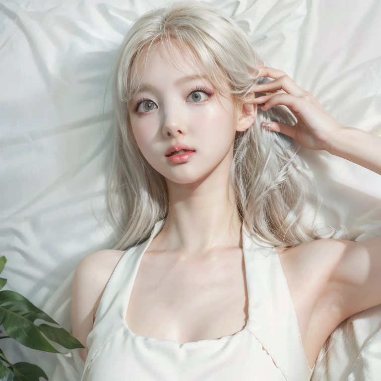 a beautiful young woman with long black hair, white shirt, light blue skirt, detailed portrait, photorealistic, extremely detailed eyes and face, beautiful detailed lips, longeyelashes, close up view, cute anime girl render, realistic 3D anime style, smooth anime CG art, photorealistic full body, Sana from Twice, Korean girl, pale skin, red plump lips, (best quality,4k,8k,highres,masterpiece:1.2),ultra-detailed,(realistic,photorealistic,photo-realistic:1.37)