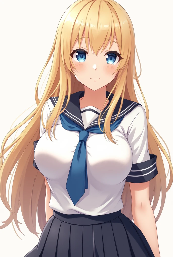 nsfw,show off nipple,masutepiece, Best Quality, hight resolution, 1girl in, Solo, Long hair, Blonde hair, two side up, (Hair Ribbon:1.1), Blue eyes, Neck ribbon, School uniform, White jacket, juliet sleeves, Long sleeves, White skirt, thigh ribbon, black thighhighs,