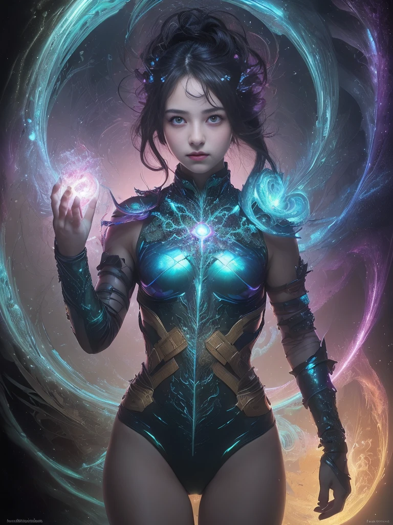 photorealistic, official art, unity 8k wallpaper, 8K portrait, best quality, very high resolution, incredibly beautiful nature background, one girl, one beautiful teenage Italian girl, laughing, (full body1.0), (erotic posing:1.5), (magic attack posing:1.6),(magical effects like sparkles or energy:1.5), (electric shock from hands:1.1), (detailed blue bodysuit with beautiful fractal or marble design:1.5), (Beautiful and delicate ruby, topaz, emerald and sapphire jewelry:1.45), beautiful fascinated face, (incredibly sensual smile:1.4), portrait, (thick eyebrows:1.4), (big violet eyes:1.2), symmetrical fine beautiful eyes, (ultra-detailed violet eyes:1.2), (High resolution eyes:1.1), happy and seductive smile, intimate face, joy, smile, laughter, (ultra-detailed skin texture:1.4), perfect anatomy, thin, (beautiful toned body:1.1), hair bow, (moist skin:1.1), sweaty, no makeup, dark circles, good anatomy, focus face, good looking, (Emilia Clarke:0.6) (Emma Watson:0.3),(Jennifer Conelly:0.4), (sensual face:1.5), elegant face, nice, sweet, cyberpunk sci-fi, (intricated beautiful designed gauntlet:1.2), blurred background, blurred foreground, depth of field, (motion blur:1.1), complex colorful biomechanical bodysuit, zentangle, mandala, entangled, (small breasts:1.2), thin breasts, (beautiful nipples:1.2), (nsfw:1.2)