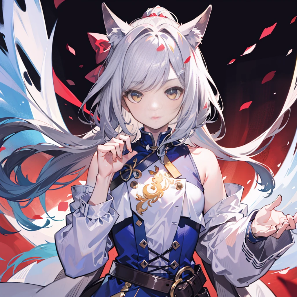Long head and white hair, cute, red eyes, low cat ears, blushing, vaginal water, making sounds, panting, loli, white silk, skirt pulled up, leaking out of the lower body