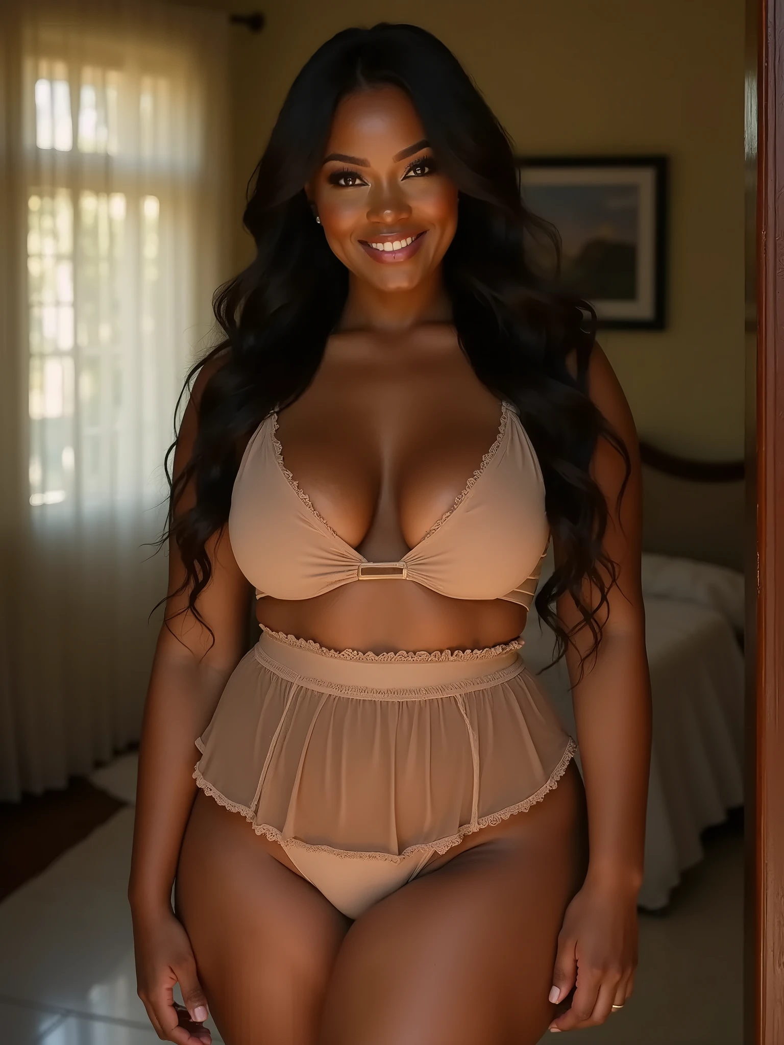 MILF, EBONY, , BBW, photo vintage, visage feminin parfait, NOIRE FRISÉE TRES LONG, tache de rousseur, 1972, big huge breasts : 38H, REAR VIEW, ( BEIGE TIGHT LITTLE DRESS, V-NECK, BIG CLEAVAGE, T SHIRT, BEAUTIFUL EYES, BEAUTIFUL HANDS, LIGHT SMILES, PERFECT FACE, smile, tres long décolleté, RICH ROOM, BELLES MAINS FEMININES, GROSSE FESSES.