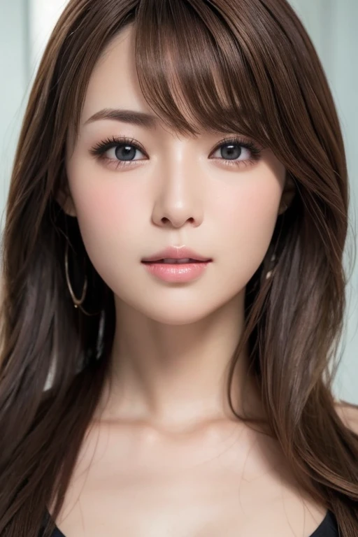 (Tabletop:1.4, Photorealistic:1.4, 8k), Please redeem, masterpiece, Ultra-high resolution, Perfect Dynamic Configuration, Big Face、Round face、((Light brown hair:1.4))、Detailed skin and face textures:1.3, Limb details, Cute and sexy 30 year old, (Sunburned skin:1.2), ((It will totally charm you:0.9)),(Clevis, Medium breast), (Look away、Beautiful Eyes, Black Eyes, Beautiful erotic eyes:0.85), Sexy Face:0.4, (Mouth closed、Small Mouth、Thick lips、A taste of beautiful eroticism:0.85), ((So cute beauty:0.9))、Natural Makeup, Taken from above,  Look Up