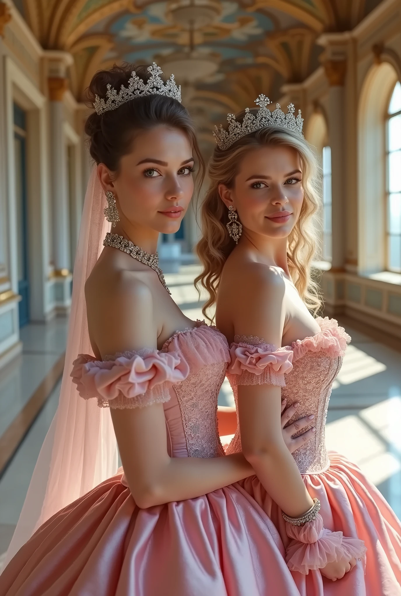 A detailed, high-quality Stable Diffusion prompt for the given topic would be:

two girls, roromiya, ririchiyo, ascot, (best quality,4k,8k,highres,masterpiece:1.2),ultra-detailed,(realistic,photorealistic,photo-realistic:1.37),extremely detailed eyes and face,longeyelashes,beautiful detailed eyes,beautiful detailed lips,beautiful dress,intricate details,cinematic lighting,vibrant colors,dramatic lighting,fantasy,digital art