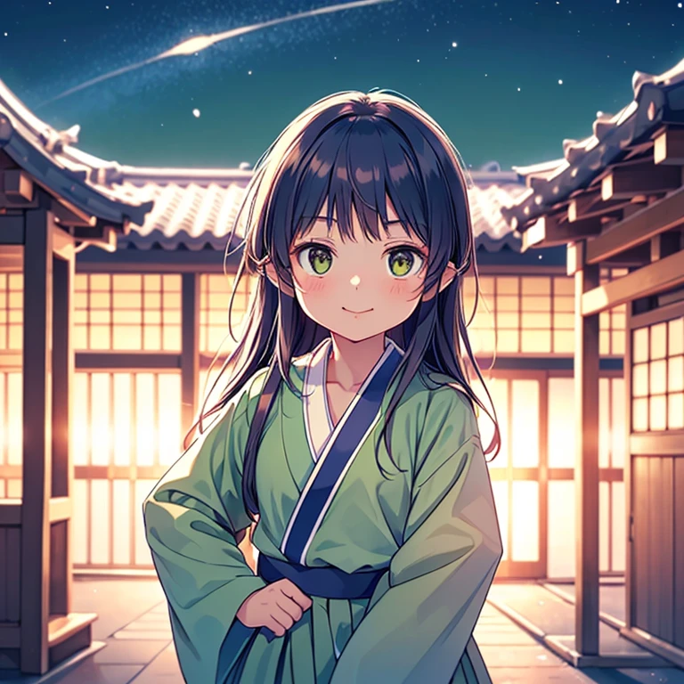 First Job, High resolution, outside, Starry Sky, night, Woody_sakura e daidouji_Tomoyo, Tomoeda_Elementary_School_Uniform, , smile (Perfect green eyes) (Perfect anatomy of the face)