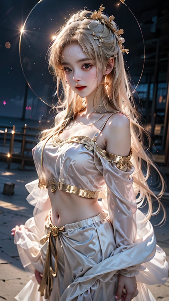 tmasterpiece,Highest image quality,super detailing,Best quality ,Extremely Delicately Beautiful, Very meticulous,Best quality, offcial art, extremely detaild的 CG unified 8k wallpapers,(CG Unity 8K wallpaper in extreme detail,tmasterpiece,Highest image quality),(Delicate light and shadow,The picture is highly dramatic,Cinematic lens effect), (the sailor moon:1.1),Charming smile,double tails, eBlue eyes,golden hair, Skinny lace top,whitegloveini-skirts,dynamicposes),The background is the universe(Exceptional detail,The lighting effect is outstanding,Vista wide angle),(Excellent rendering,Enough to stand out from the crowd),Sexy big breasts,The sexiest look,Twisted braided kini swimsuit,Dreamcatcher earrings,The most beautiful woman in the world,(Beautiful big breasts,Deep,The kinky is exposed,Camel toes,Taste,black silk clothing,),Beautiful girl transformed,