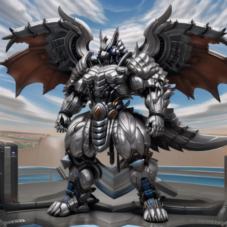 (masterpiece. official art. 8k. best quality. detailed full body. full body.)
(situation 1 : dominating zeraora. Zeraora is over 1000 meters long. giant mechanical Muscular Zeraora is trampling the city. Looking down. macro. stomp. Low-angle perspective. emphasizing the immense size.)
(situation 2 :smoke and flames rising from the destruction in the city)
(Additional details 1: high-tech bio-mecha armor. real texture material. whole body shines like metal. Wearing cyberpunk mecha. emphasizes the muscles. suit fully made of metal. intricate armor. Robotic suit. suit fully made of metal. cyborg. Powered exoskeleton with the same design as Zeraora).
(Additional details 2: (gigantic muscles. HYPER MUSCLES. Gigachad Muscular. big muscle. pecs. triceps. traps. unusually developed muscular body. body full of huge muscles. showing off muscles. pectorales enormes. Exaggeratedly huge muscles.).
(Additional details 3: Spread wings. It has wings. have big wings. golden wings).
(Additional details 4: black color hyper penis. hyper black penis. big penis)