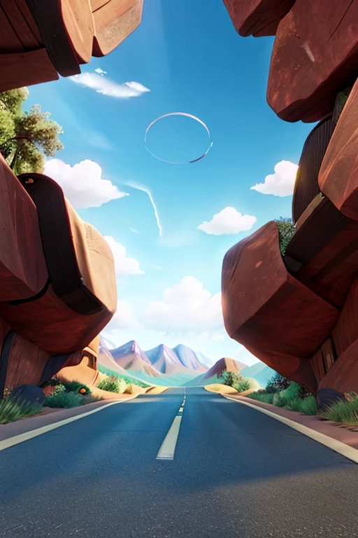 a cartoon style road