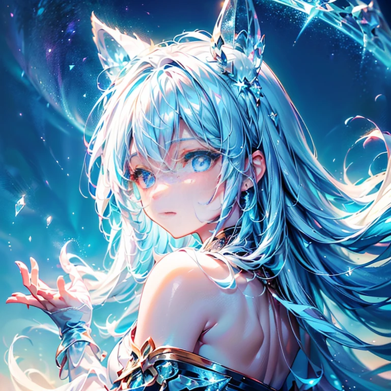 Masterpieces、It looks like it's coming out of the screen.、Magic Art、Trick Art、、Cyan ulblackholetech、cute、Highest quality、Masterpiece、Official Art、Dynamic composition、Super detailed、Perfect Anatomy、White Tiger of the Four Gods、Messenger of the White Tiger、mysterious、Angel Ladder、