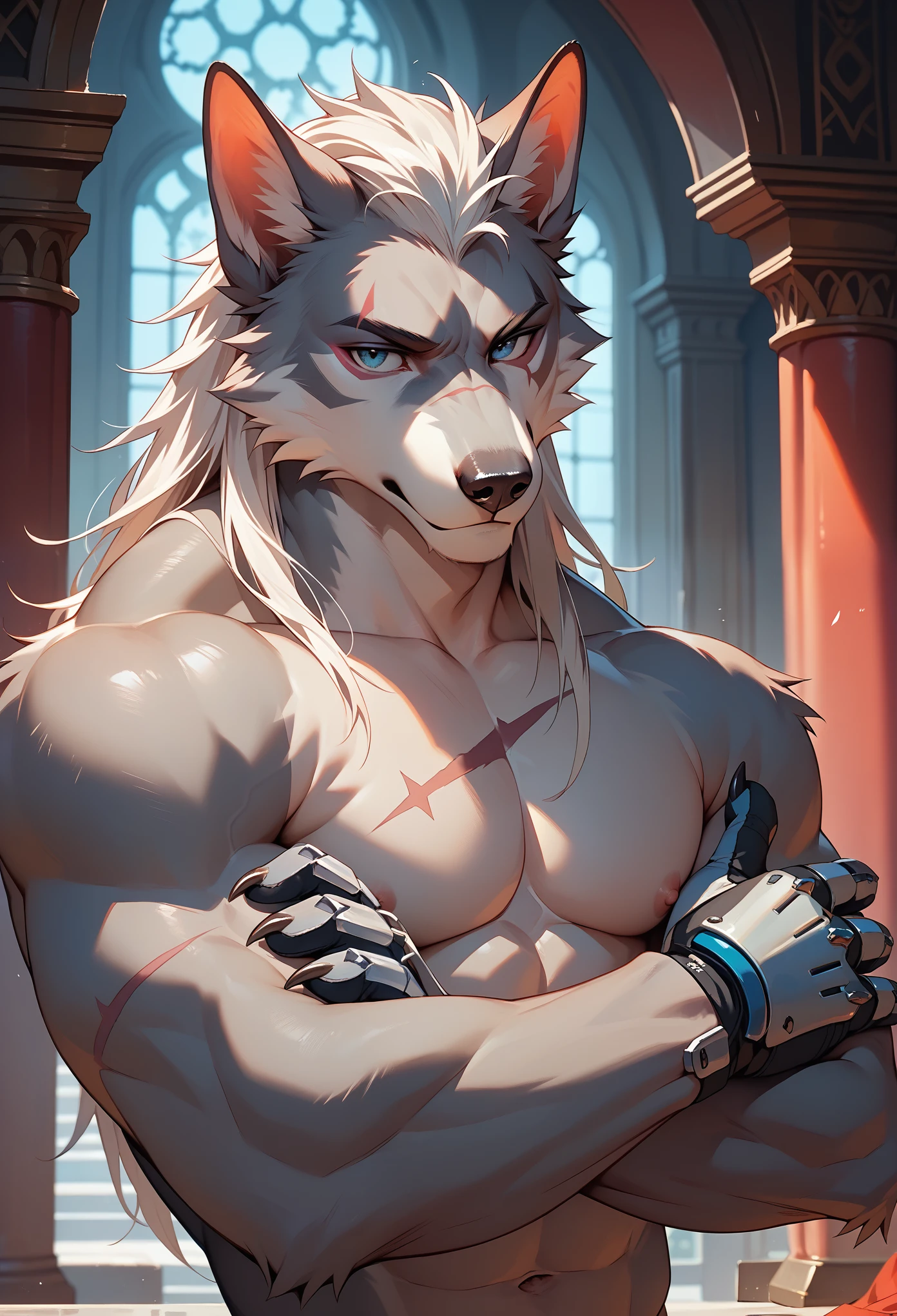 Remove lettering, remove fur, bare skin on side of head