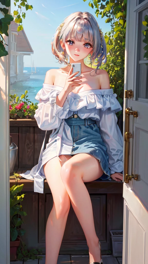 Best quality, masterpiece, Ultra-high resolution, (Reality:1.4), RAW photo, 1 Girl, Off-shoulder