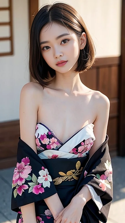 One girl, Mature Woman, photograph, Realistic, Highest quality, Detailed face, Detailed Background, Diffused sunlight, Depth of written boundary, Bokeh, China dress, sexy, Tribal pattern, back