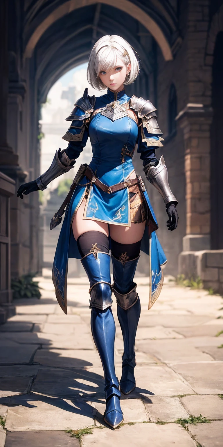 14:07:25 
(Raw photo:1.2), (Photorealistic), Beautiful detailed girl, Very detailed eyes and face, Beautiful detailed eyes, Huge file size, High resolution, Very detailed, Best Quality, [masterpiece:1.6], Illustration, Very detailed, Fine detail, Best Quality, 32K Wallpaper, in a medieval town from a fairy tale , vast blue sky, few white clouds, intricate details, beautiful young female knight, short height, medium breast, gentle smile, sexy bikini armor, full body photo, back view
