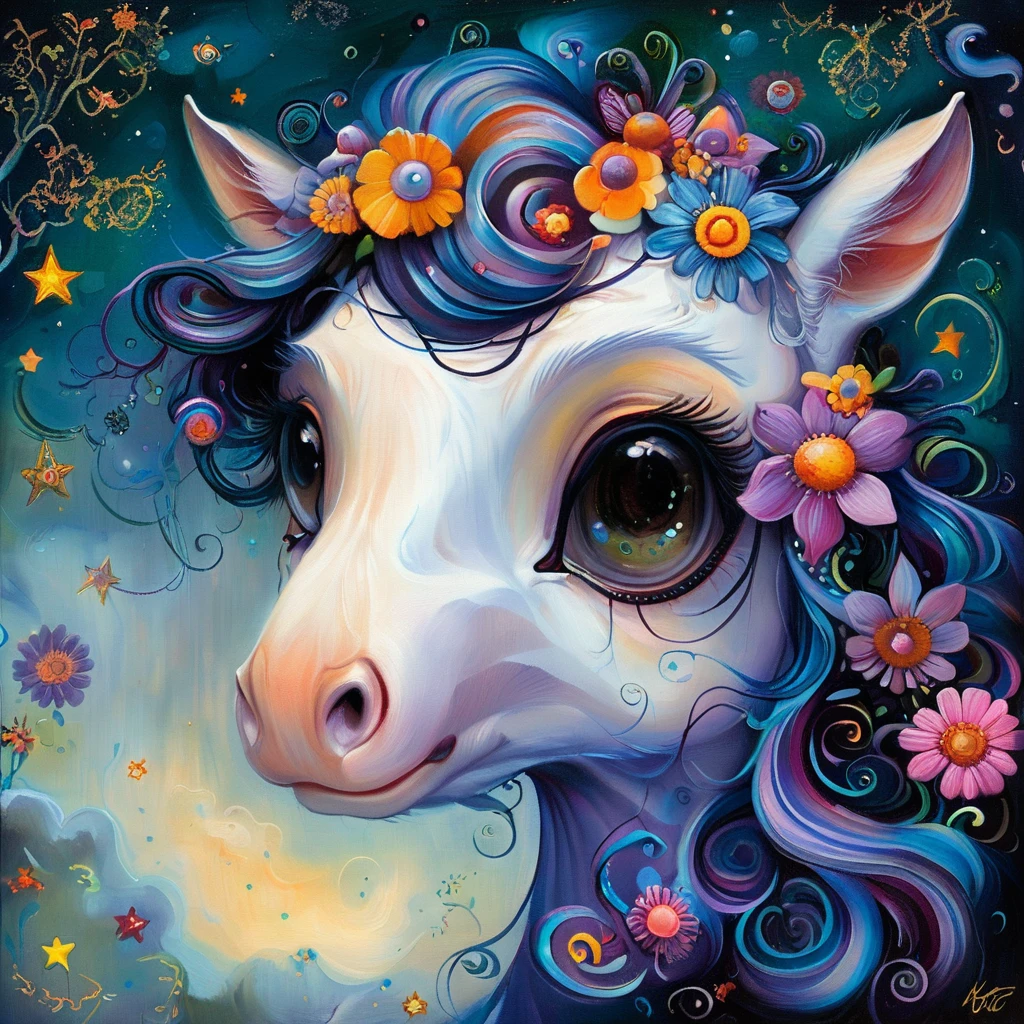 masterpiece,best quality,illustration,style of Jeremiah Ketner, zodiac horse
