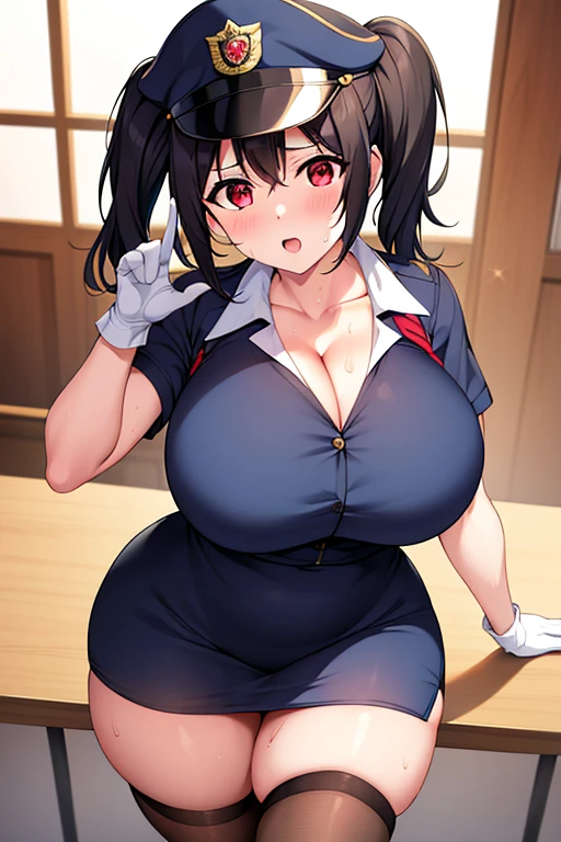 Multicolored Hair,Huge breasts,Firm breasts,Heavy chest,(Two high school girls 1.4),sweating,uniform