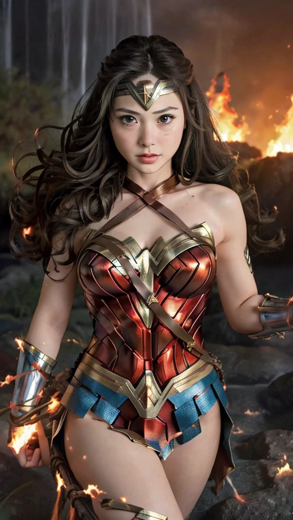 Japanese、cute wonder woman。 Brown Hair、Straight Hair、Masterpiece、Beautiful Girl、Beautiful Eyes、Swollen eyes、Best Quality、超High resolution、Cinema Lighting、so beautiful、The perfect Wonder Woman cosplay。so beautiful。 Japanese、-agerte、Beautiful white skin、(High resolution)、(Very detailed)、(Beautiful and magnificent eyes)、(Very detailed)、Muscular

{(((cute、cute:1.5))) 、One Girl、alone、High resolution、最High image quality、Anatomically correct、masterpiece、超High resolution、Texture skin、High image quality、High resolutionモデル、Very detailed、Sony FE GM、Sony FE、NIKON、Fujifilm、Japanese、(((Draw the whole body))) 、((Head to toe drawing)) 、((forest、waterfall)) ) 、 (((Endure the pain))) }、(((Tied to the cross:1.5)))、(((Burning at the stake、Engulfed in flames、Costumes burn:1.5)))