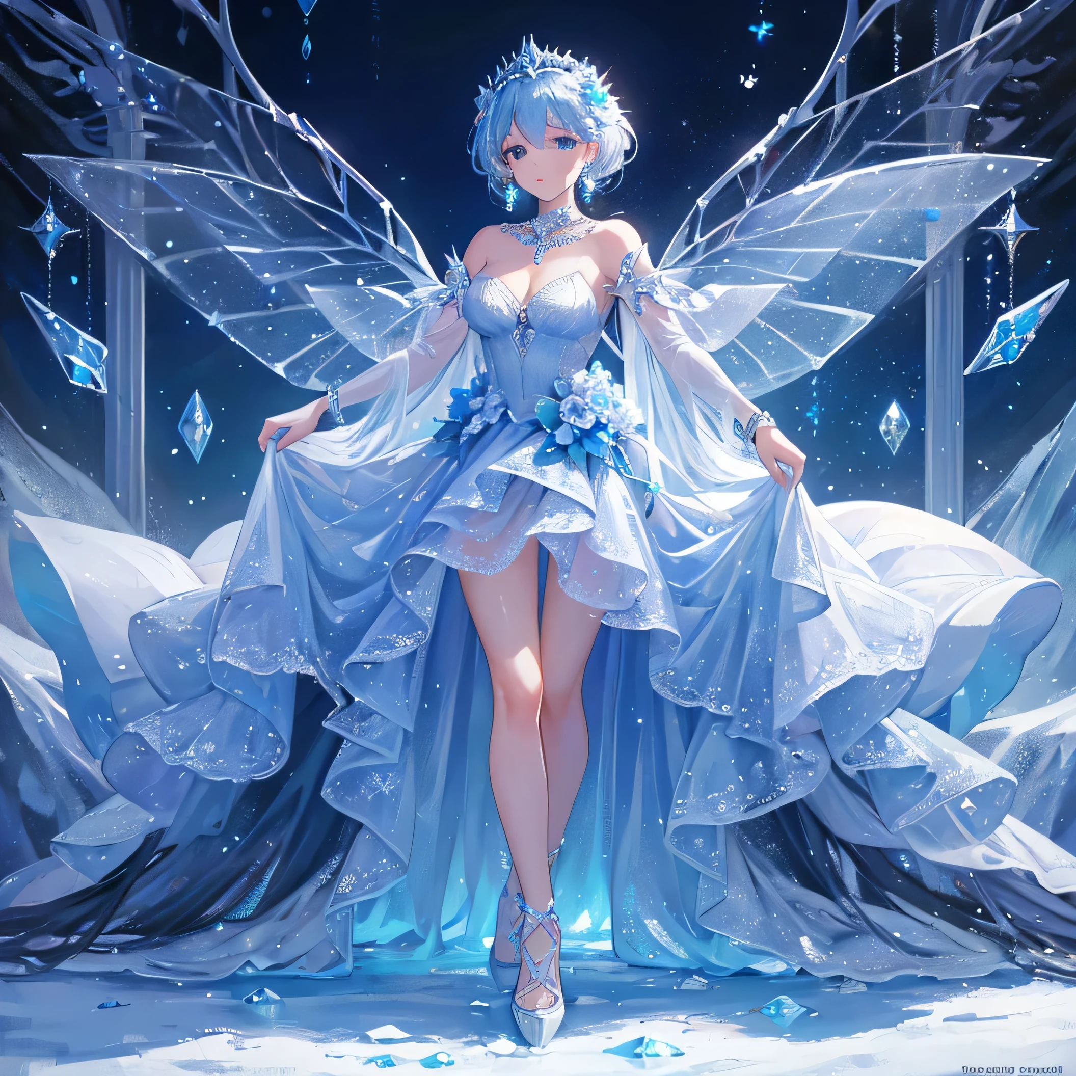 masterpiece:1.4,best-quality,Super Detail,Very Delicate and Beautiful, (((nsfw, beautiful girlfriend, transparent ball gown, gorgeous, elegant, noble))), super gigantic tits, slender, white hair