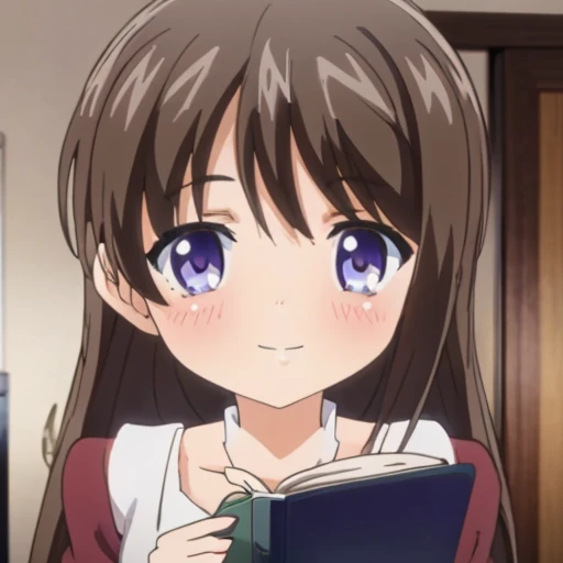 1girl,difficult,fullCG, Smile,Akizuki Marina-Devil Father（Akitsuki Marina - Oni town), happy Smile,1girl, reading book, icon,Right facing,