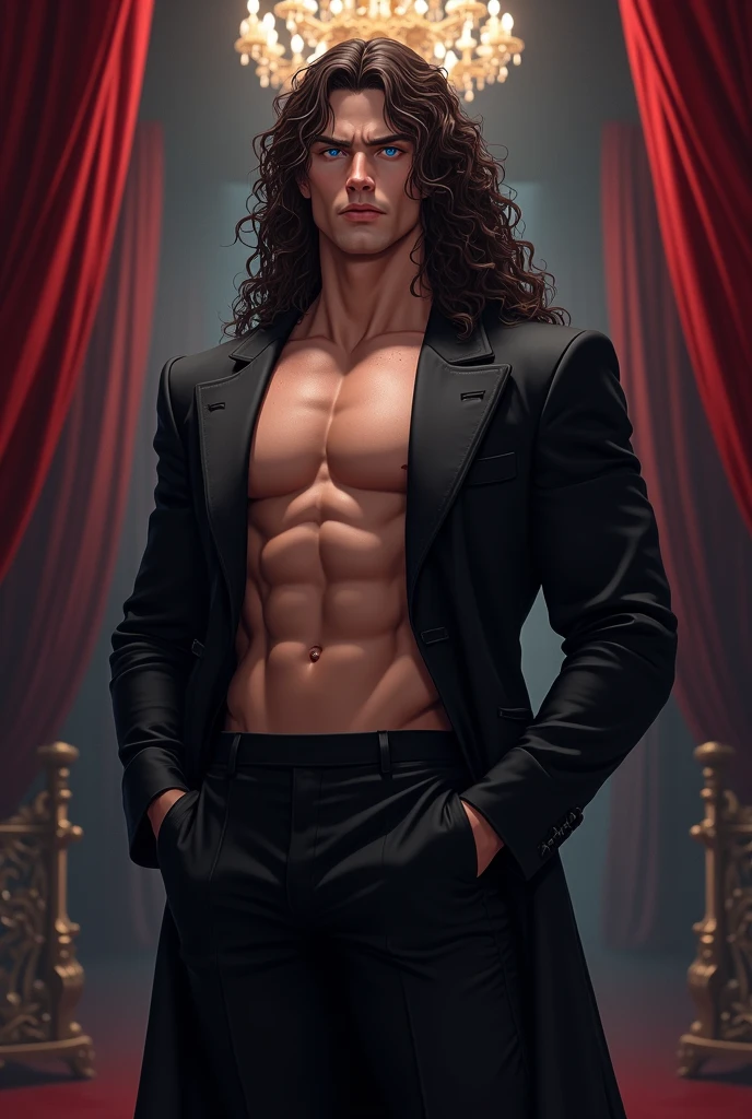 In leng jun art style view from aside, fullbody, Full-length portrait, oil painting of a young man, Latino, wearing brown underwear and sandals, athletic-toned slender body, tall, divine proportions body, perfect anashort wavy black neck, black eyes, Roman nose, oval chin, oval face, small eyes, bushy eyebrows , very real skin, use vibrant and soft colors to give realism and shadows and lights to give depth, in the artistic style of Roberto Ferri, realism detaile, in the background shelves with books, grades and trophies (masterpiece, top quality, best quality, official art, beautiful and aesthetic:1.2), (1naked man:1.4), portrait, extreme detailed, highest detailed, simple background, 16k, high resolution, perfect dynamic composition, bokeh, (sharp focus:1.2), super wide angle, high angle, high color contrast, medium shot, depth of field, blurry background,potma Still,DonMn1ghtm4reXL,ink ,style, UHD, 8K, intricate, highly detailed, perfect volumetric light, epic light, urban art masterpiece, charcoal drawing, intense colors, vibrant colors, chromatic aberration, vintage style, abstract, ((upper body)), vintage_p_style, sensual, mysterious, powerful aura