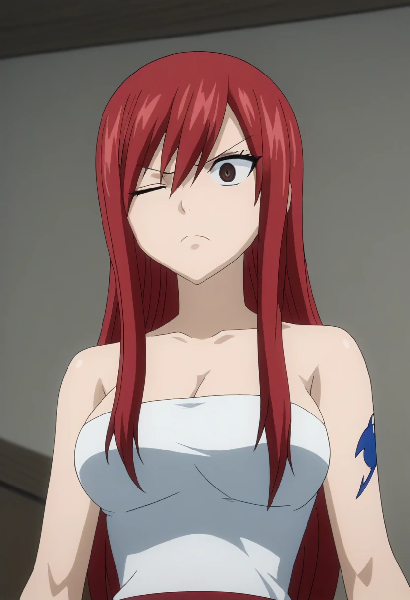 score_9, score_8_up, score_7_up, sauce_anime, ambient light,                                                                                                                                                                            lora:erza_scarlet:1 ,erza_scarlet ,(tall girl) ,( 1 tall girl ) ,long hair,  red hair, brown eyes,,(surprised eyes), furrowed brow , wince, frown, close up face:0.2 ,                                                                                                                                                                                                                    
nsfw, (show off breast),  ,, (torn white kimono) , ,, in white panties, undress red skirt,                                                                                
indoors, , (standing), arms up, shackles ,   yuri,  pov female hands ,                                                                                         
cowboy shot,, looking down, solo, dutch angle, blush,, nipples, (screaming), open mouth, saliva,, pussy juice ,medium breasts,