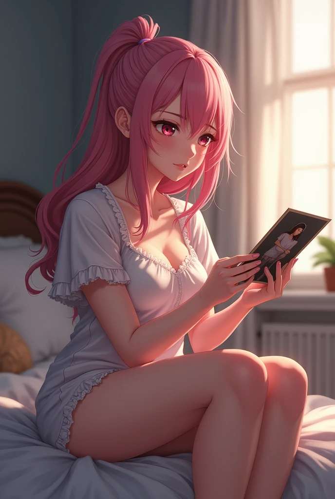 Anime, girl, gamer, In the bedroom, hot, pretty, pink, sexy, sexually, perfect