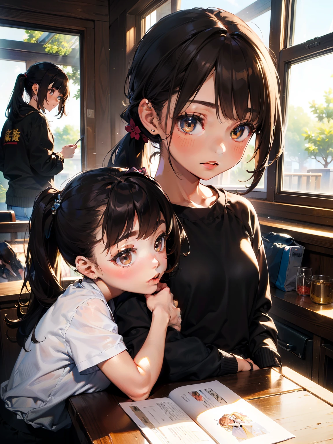 (((masterpiece, Best Quality)))，(((Three Girls)))，(((Three Girls)))，((small:1.3))，Long eyelashes，Dark Skin Tone, Very small young girl，Brown hair in a double ponytail，非常にshort髪#1: short, bangs，baby face，Round face，Big round eyes，Legs open in the park，Playground，Vibrant colors，(((Yuri)))，((orgasm))，，sweat，Green Hair，mini skirt，Upskirt，White simple panties，White knee-high socks，Girl huggin girl，cute，Shortness of breath，thick, Clear mucus on thighs，Sticky mucus on thighs，Open your mouth，Stickin out tongue，thick, Clear mucus，A little Clear mucus，((small breasts))，(((Flat Chest)))，thick, Clear mucus on panties，Wet Panties，太ももを伝うClear mucus，in，Bedroom Eyes，Half-openになった目，Half-open，((Clear View))，thick, Clear mucus on panties，Drippin saliva，((Multiple Girls))，Exposin breasts，Hard nipples，Saliva traces，((hug))，(({{kissu))，((nsfw))，Lesbian Sisters，Put your tongue on my thigh，Lickin each other，(small tongue)，female orgasm，Mischievous look，((No shirt))，((Tops))，Obscene，Lickin the thighs，Exposin Thighs，((bottomless)), 服を脱いin, Take off your skirt, シャツを脱いin, Remove your bra，