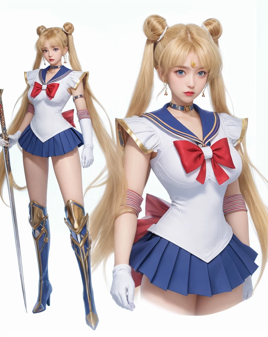 (bestquality:1.4), highres, masterpiece, 10, ultra-detail, intricate detailed,1girls,, Tsukino Usagi.Lifting skirt, white panties