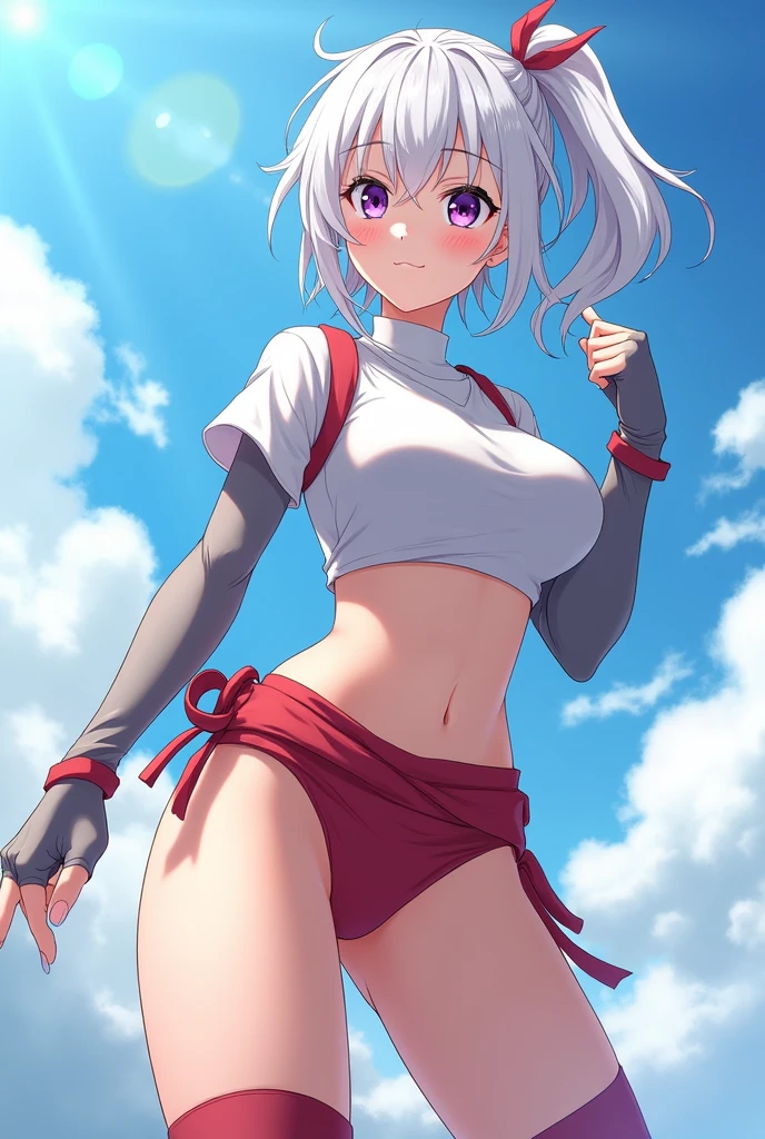 (score_9,score_8_up,score_7_up,score_6_up,score_5_up,score_4_up),1girl,(extremely_detail_eyes),short_hair,see-through,gradient,gradient_background,earrings,big_breasts,navel,choker,looking_at_viewer,armpits,jewelry,cowboy_shot,side_part_bangs,petals,solo,full_body, cyberpunk, (white_hair)