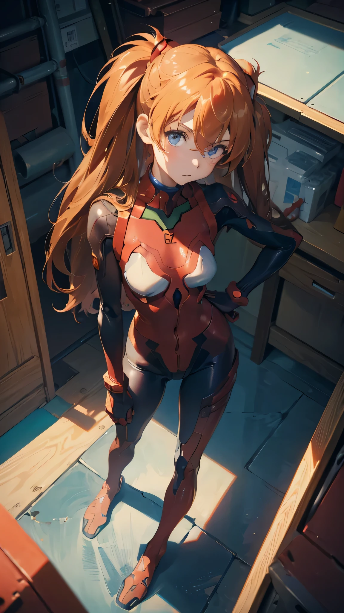 Masterpiece、最high quality、high quality、High definition、High resolution、High detail、Lens flare、Ray Tracing、high qualityのテクスチャー、high qualityの影、Beautiful details、Detailed explanation、Detailed texture、Realistic facial expression、Realistic and colorful、Slender、Cinematic Light、Side light、Sharp Focus、(1 Girl:1.3)、(Intricate detailakeup、Pure Eros Face_v1:0.5)、(Details Beautiful delicate face、Detailed beautiful delicate eyes、Perfect Facial Proportions、Detailed skin、Charm)、A frustrated expression while experiencing orgasm、Fancy Twin Tails、Beautiful bangs、(Two-tone gradient hair color)、slender、(Upturned beautiful breasts)、(Detailed crotch、Open crotch、Showing off your crotch)、Female juice、Experiencing the best orgasm、(Spread your knees and open your legs)、(Raise your arm and make a peace sign)、White front opening shirt、Crop top、Thighini skirt、Flip up、High slit、uniform、socks、boots、Low-angle composition、Asuka Langley、(Take a deep breath、Work on this image step by step)