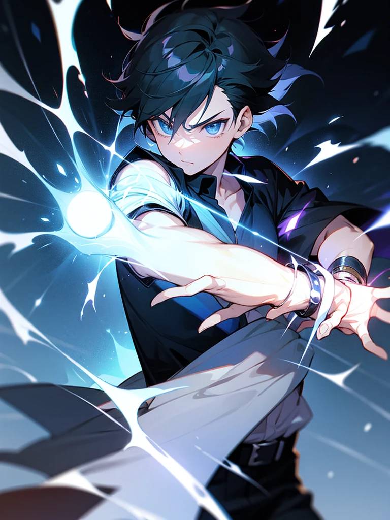 Manga boy with powers and bracelet
