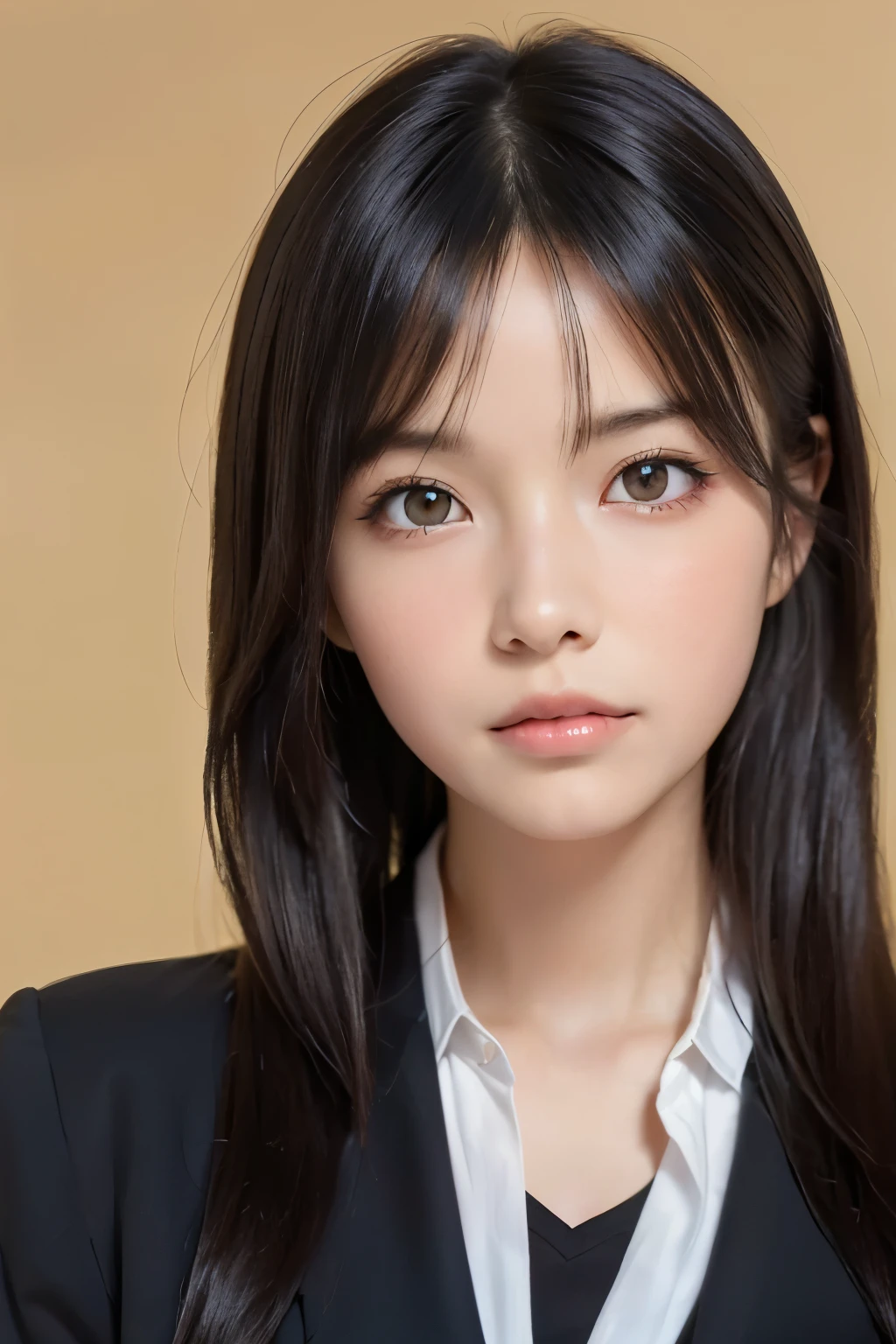 (masutepiece:1.3), (8K, Photorealistic, Raw photo, Best Quality: 1.4), Japanese, (1girl in), Beautiful face, (Realistic face), (Black hair), Beautiful hairstyle, Realistic eyes, Beautiful detailed eyes, (Realistic skin), Beautiful skin, Attractive, 超A high resolution, A hyper-realistic, Highly detailed, Golden ratio,School uniform.