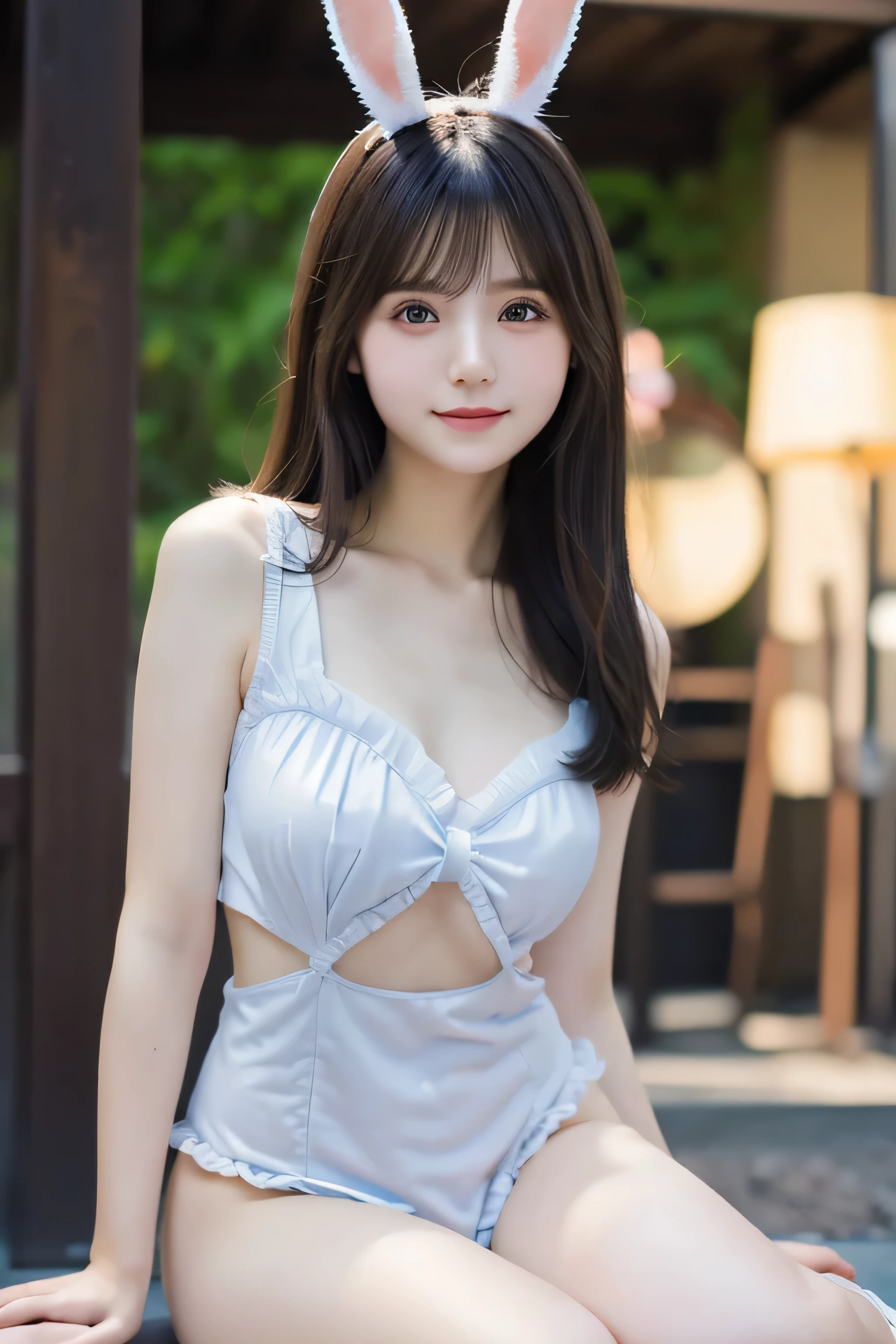 bunnygirl、((Standing of the whole body、Open legs:1.5))、NSFW,randome pose, mix4, (8K, RAW Photography, top-quality, masterpiece: 1.45), (realisitic, Photorealsitic: 1.37), one girls, cute little, Cityscape, natta, Sateen, wetty, profetional lighting, photon maping, Radio City, physically-based renderingt, Gradient black hair, white hair, short curly hair, a handsome, girl with, Deep V Neckline Slip Dress, top quality photo, hight resolution, 1080p, (clearface), (Detailed face description), (Detailed hand description), (masterpiece), (Exquisite CG), Extreme light and shadow, dishevled hair, masterwork, lush detail, (Fine facial features), (Highest quality photos), (masterpiece), (finely eye), Look in front of you, fine clavicle, ((large boob)),((cammel toe))