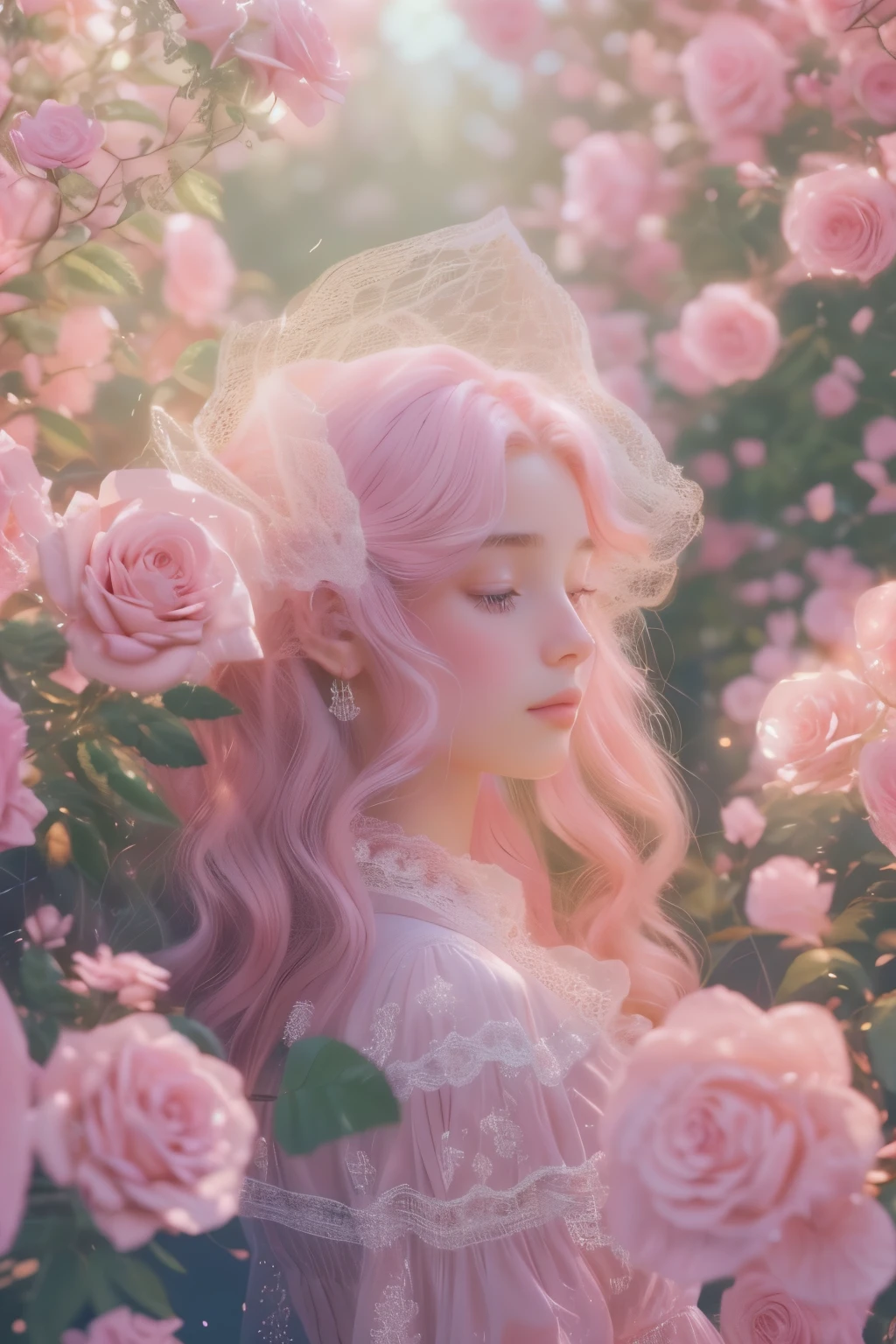 a photorealistic inspired by Rose Henriques, pinterest, rococo, dreamy aesthetic, fantasy aesthetic!, very magical and dreamy, with soft pink colors, dreamy and detailed, cottagecore!!, beautiful and aesthetic, very aesthetic!!!!!!!!!!!!!!!, beautiful aesthetic, beautiful aesthetic design, pink vibe, high quality, 8k