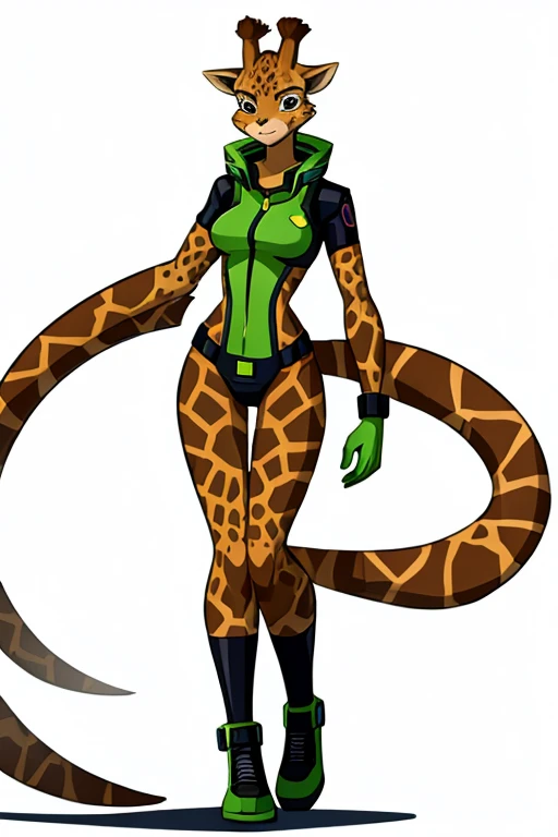 ((Best quality)), ((masterpiece)), (detailed: 1.4), (Absurd), Zulu warrior, zebra, African bracelets and necklaces, black skin, cybernetic hands, Clothing with zebra skin camouflage, explosion of colors, cosmic tattoo, nebulous, muscular sculptural body defined, whole body, half thick naked thighs, closed mouth, body covered by green technological clothing, Hyung Tae Kim style, cyberpunk, generous neckline, ((perfect medium breasts)), (super light brown eyes), ((clothing with zebra skin camouflage)), (((black and white hair with dreadlocks)))), long and black eyelashes heavy makeup, various African jewelry, bare legs, by mucha, niji --V5, close to real, psychopath, crazy face, sexy pose, fractal background, 2 piece clothing, pastel, centered, scale to fit the dimensions, HDR (High Dynamic Range), Ray Tracing,NVIDIA RTX,Super-Resolution,Unreal 5,Subsurface Dispersion, PBR Texture, Post-processing, Anisotropic Filtering, Depth of Field, Maximum Clarity and Sharpness, Multilayer Textures, Albedo and Specular Maps, Surface Shading, Accurate Simulation of Light-Material Interaction, Perfect Proportions, Octane Render, Two-Tone Lighting, Wide Aperture, Low ISO, White Balance, Rule of Thirds, 8K RAW, African Standards