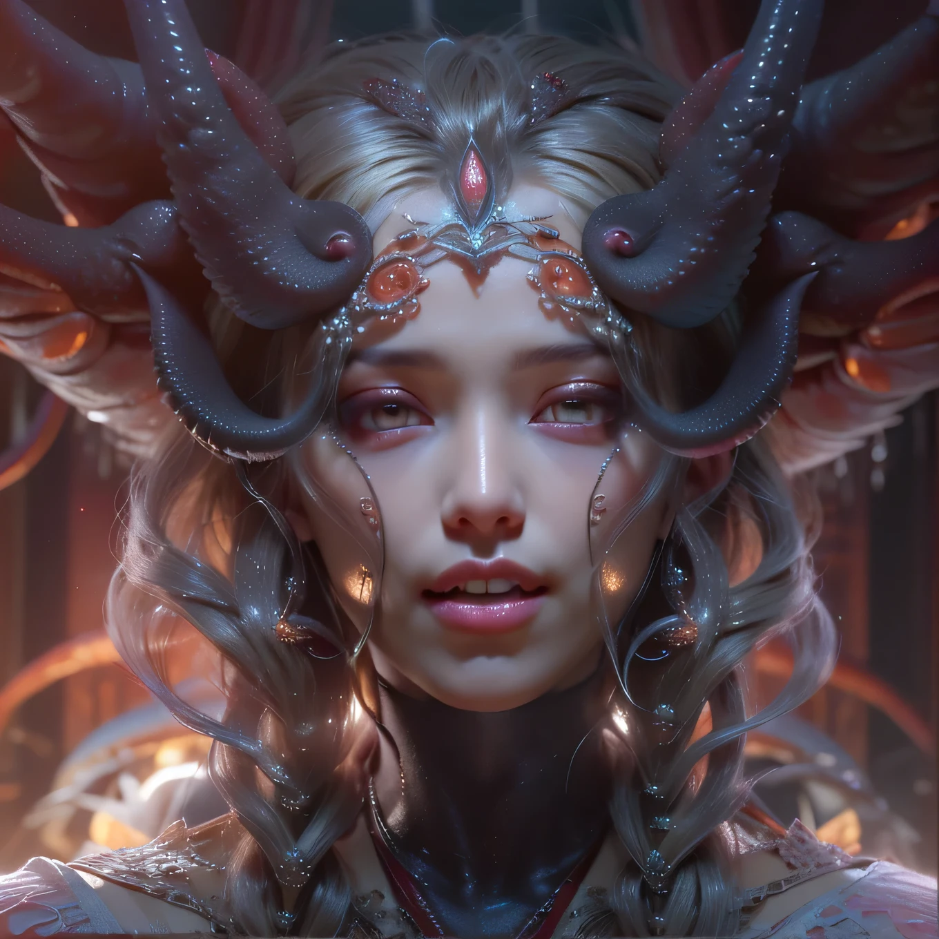 Hellheart, alien human, human, bio, UFO，Zombie Terminator，Devil's Eye，Gas masks，cyborg people，Jige，Sci-fi gadget helmet mask，Body hands and legs，LEDs on armor，，by Tooth Wu，WLOP，Beeple，Octane rendering，Popular on artstation，Greg Rutkowski's very coherent symmetrical artwork。cinematic ligh， key art， ultra-realistic realism， high detal， rendering by octane， 8 K，
