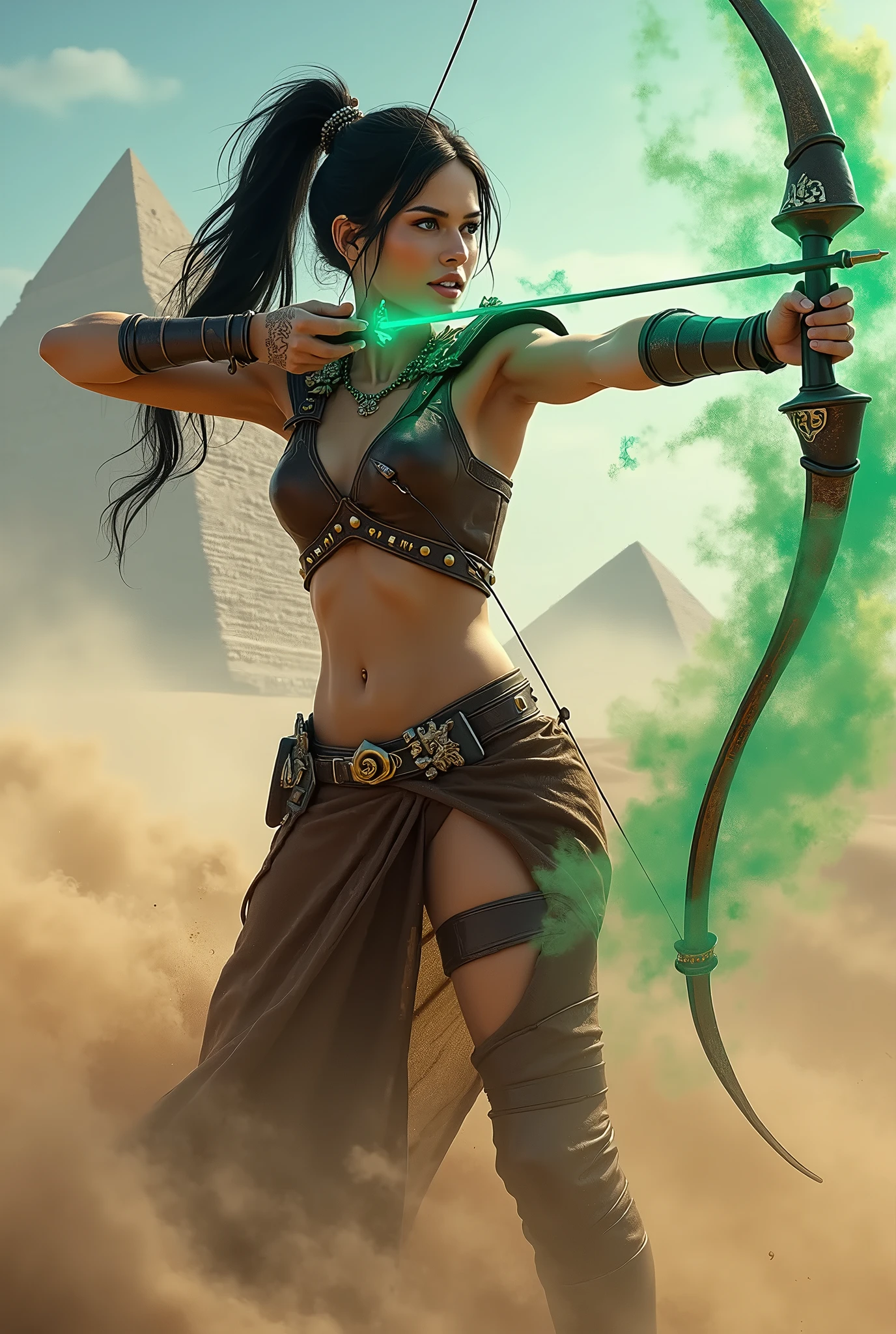 Beautiful woman in insanely intricate Amazon warrior Outfit