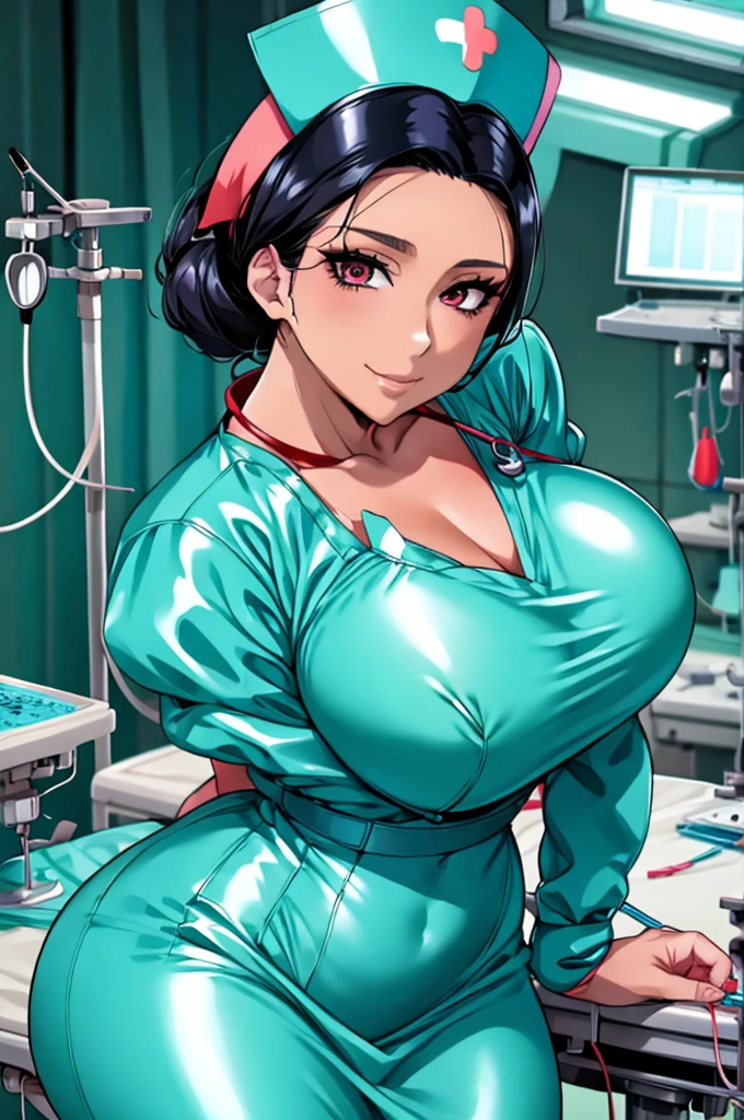 nurse uniform,hospital, latex nurse suit,nurses,busty,elbow gloves,labcoat,black hair woman,red eyes , gigantic ,medical instruments,asian nurse,two nurses,speculum,examination room,oversize ,big ass ,strap on, lay on table ,legs spreaded,giving birth,gyno chair , dentist,Milf,latex,red uniform,oversize breasts,diaper