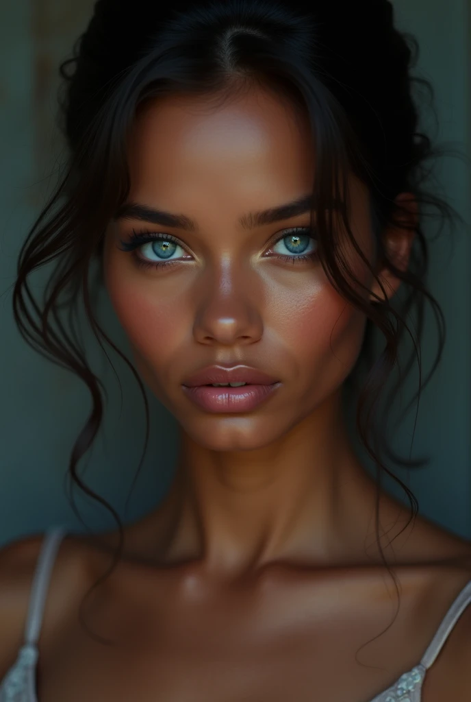 (Liya Kebede), ((Liya Kebede baded in der Lagune)), ((schlanke Frau), ((she has small round breasts)), ((her skin is very dirty)), ((dirt all over her body)), (kleiner Kopf), ((detailliertes Gesicht)), (fotorealistisch), (Raytracing), (scharfer Fokus), ((natural realistic skin texture)), ((large nipples)), ((lange Haare)), (Cornrows)