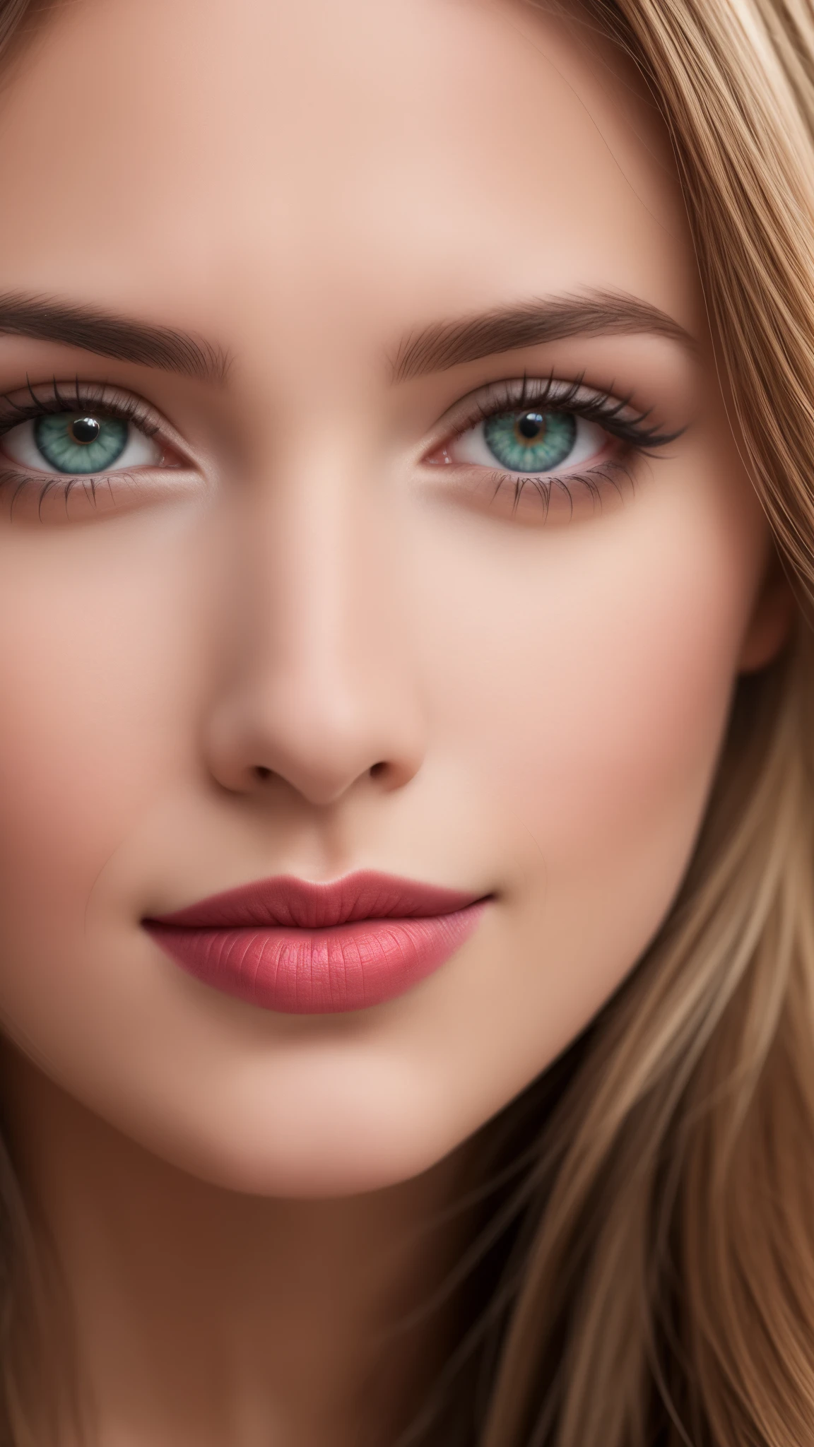 A close up of a woman with long blonde hair and blue eyes - SeaArt AI