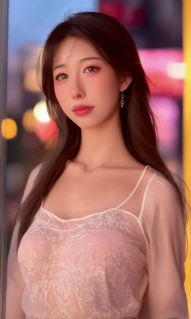 masterpiece、beste-Qualit、realisitic、(A hyper-realistic), (illustratio), (hight resolution), (8K), (extremely highly detailed), (The best illustrations), (beautiful detailed eyes), (beste-Qualit), (ultra-detailliert), (masterpiece), (wall-paper), (details face), a bed、Upper body close-up,Armpit, Angel Lip,Plump,独奏,(Wearing a plummeted open shirt of white silk:1.5), full of sweat, japanes, large full breasts, (camel's toe)、gigantic-breast、Luxury living room、Detailed white teeth、ultimate beauty girl、No bra、(Thick necklace of gold)、perfect teeth、Brown hair、Light makeup、Navel、