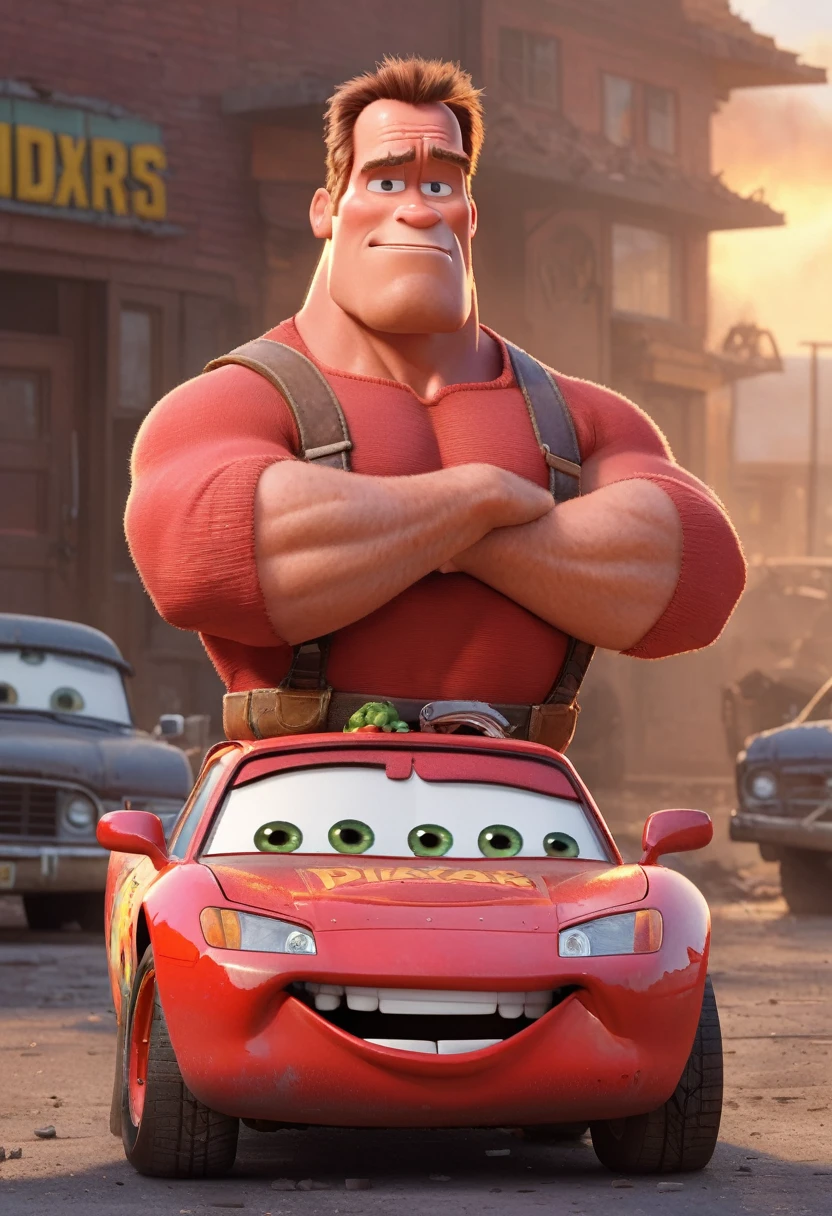 The Pixar Animation Studios employee, Arnold, smashed the car with his bare hands..