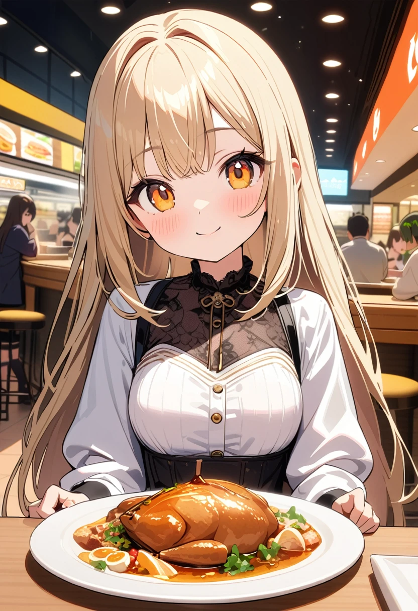 1 cute girl, Baked sweet potato ,character focus,upper shoulders, portrait , front ,close to viewer, smile , blush , high resolution,(incredibly absurdres), (hires.fix:1.3),anime visual,extremely detailed CG unity 8k wallpaper, ((masterpiece)), ((top-quality)), (beautiful illustration), ((an extremely delicate and beautiful))