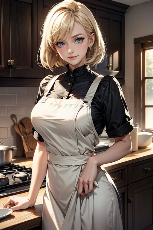 kitchen,naked lace frill apron,
blush、Random pose、blondes、ponytail、pale blue eyes、Head to toe full body、Blushing、Embarrassed look、 、nsfw、Highest quality、1 girl、solo、