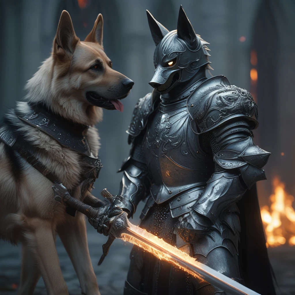 Three people with fox features, one in the middle, another on the left with black and dark fur and on the right one white and with light, the white one is wearing armor and the black one too and the normal one is only wearing clothes and in the background you can only see darkness and fire while it is shown that the white and black hate each other. 