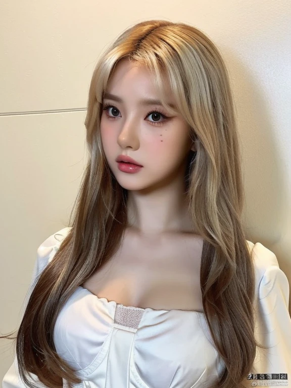 there is a woman with a white coat and blue shirt, ball jointed doll, delicate androgynous prince, pale milky white porcelain skin, kawaii realistic portrait, pale porcelain white skin, cai xukun, porcelain white skin, luts, bjd, sakimichan, male ulzzang, realistic person, face - up, semi realistic anime, face upskydoll noa, artdoll, pale milky white porcelain skin, dollfie dream, anime barbie doll, detailed body and eyes, ball jointed doll, 🤤 girl portrait, hyper realistic aesthetic, small freckles, hyper realistic teenager, barbie doll, freckles!!!, detailed face, realistic, Físico : el abdomen más pequeño jamás visto, jisoo from blackpink, popular south korean makeup, quality detailed ,(beautiful makeup :1.2), Wide hips, big, big ass, (best quality, 8K, masterpiece: 1.3), Clear focus: 1.2, Perfect body beauty: 1.4, strong abs, Very detailed face and skin texture. , detailed eyes, double eyelids, (long hair), having very marked curves, with greater volume in ((breasts)),