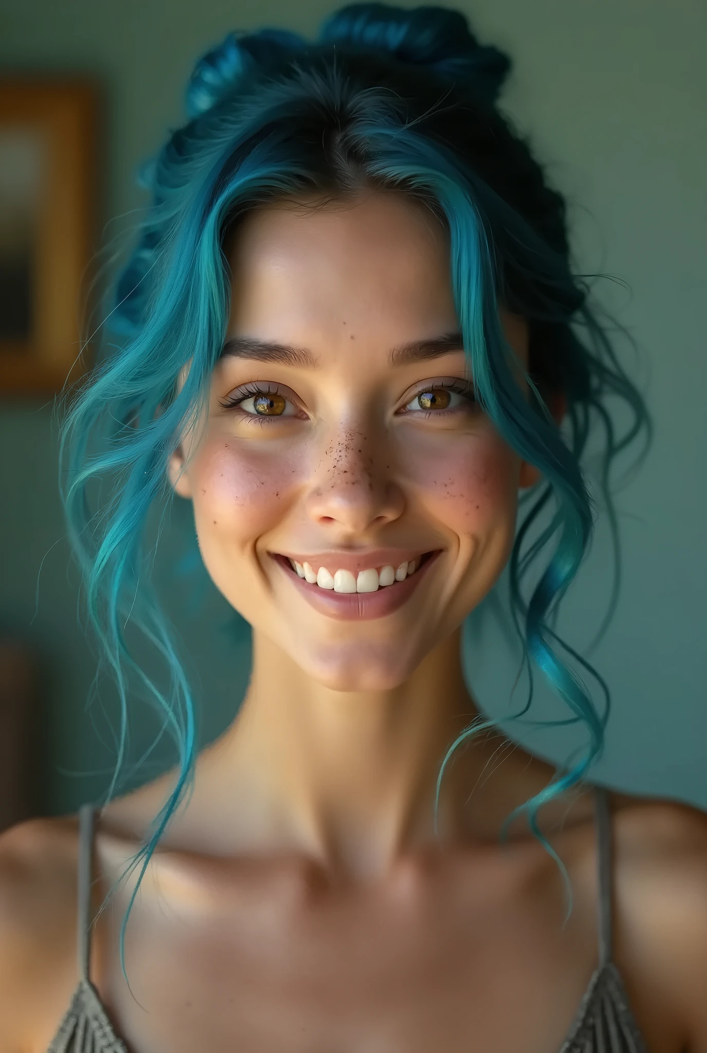 cohf, masterpiece, best quality, hyperrealistic, a stunning photograph of beautiful swedish woman, blue hair, (face covered in semen:1.2), photorealistic, studio lighting, FilmG, 8k, hdr, raw photo, upper body, (film grain:1.1), award winning photo, 24mm, on focus, looking at viewer, (highly detailed skin:1.2), (a pair of huge boobs:0.9), athletic body, fine detail, long hair, white blouse, cleavage, sitting in a library
 <lora:cohf:0.75> <lora:epiNoiseoffset_v2:0.5>