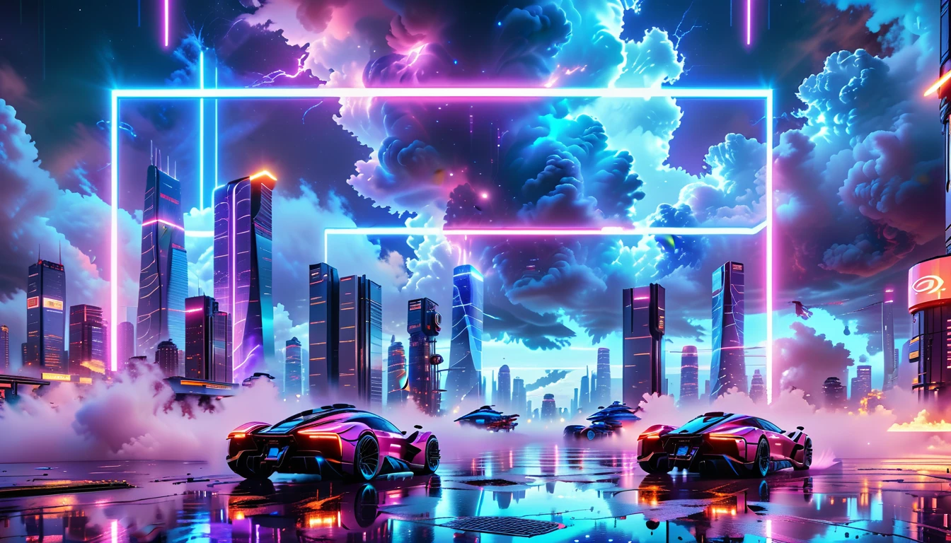 A Masterpiece In 32K Resolution, Supreme Quality, Super Detail, Official Art, Very High-Resolution 32K Wallpaper, Beautiful And Futuristic, Ultra-Detailed Features, Awe-Inspiring Detail. Neon-Lit, Cyberpunk Metropolis Set On A High-Tech, Advanced Planet.
The Scene Presents A Sprawling Cityscape Filled With Towering Skyscrapers, Bathed In A Glow Of Neon Lights. The Streets Are Alive With Flying Vehicles, Holographic Billboards, And Bustling Crowds Of Futuristic Beings. A Massive, Glowing Planet Hovers Above The City, Its Surface Reflecting The Neon Light Of The Metropolis Below. The Sky Is Filled With Swirling Clouds Of Bright Blues And Purples, Enhanced By The Luminescence Of Electric Circuits And Energy Grids. The Atmosphere Feels Vibrant, High-Tech, And Energetic, With A Sharp, Dynamic Quality Brought By The Use Of Long Exposure. Neon Blues, Purples, And Pinks Dominate The Scene, Creating A Vivid, Modern Aesthetic That Fuses Sci-Fi With Reality.