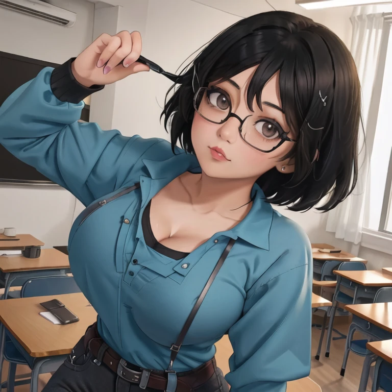 nsfw, A beautiful female teacher is ordered around by elementary school boys during class。「Stand in front of the blackboard and unbutton your blouse, completely exposing your chest.!」「In that position, lift up your pencil skirt and pull down your white panties until they are just below your vagina.!」And so on々She blushes with humiliation at having to obey such obscene orders.。As soon as I tried to cover myself with my hands, the boys scolded me.「Don't hide your body without permission.!Keep your hands behind your head!」「Spread your legs wider!」「Show me your pussy and pubic hair!」They give obscene instructions such as」。The female teacher has no choice but to obey the various embarrassing orders that have been added.