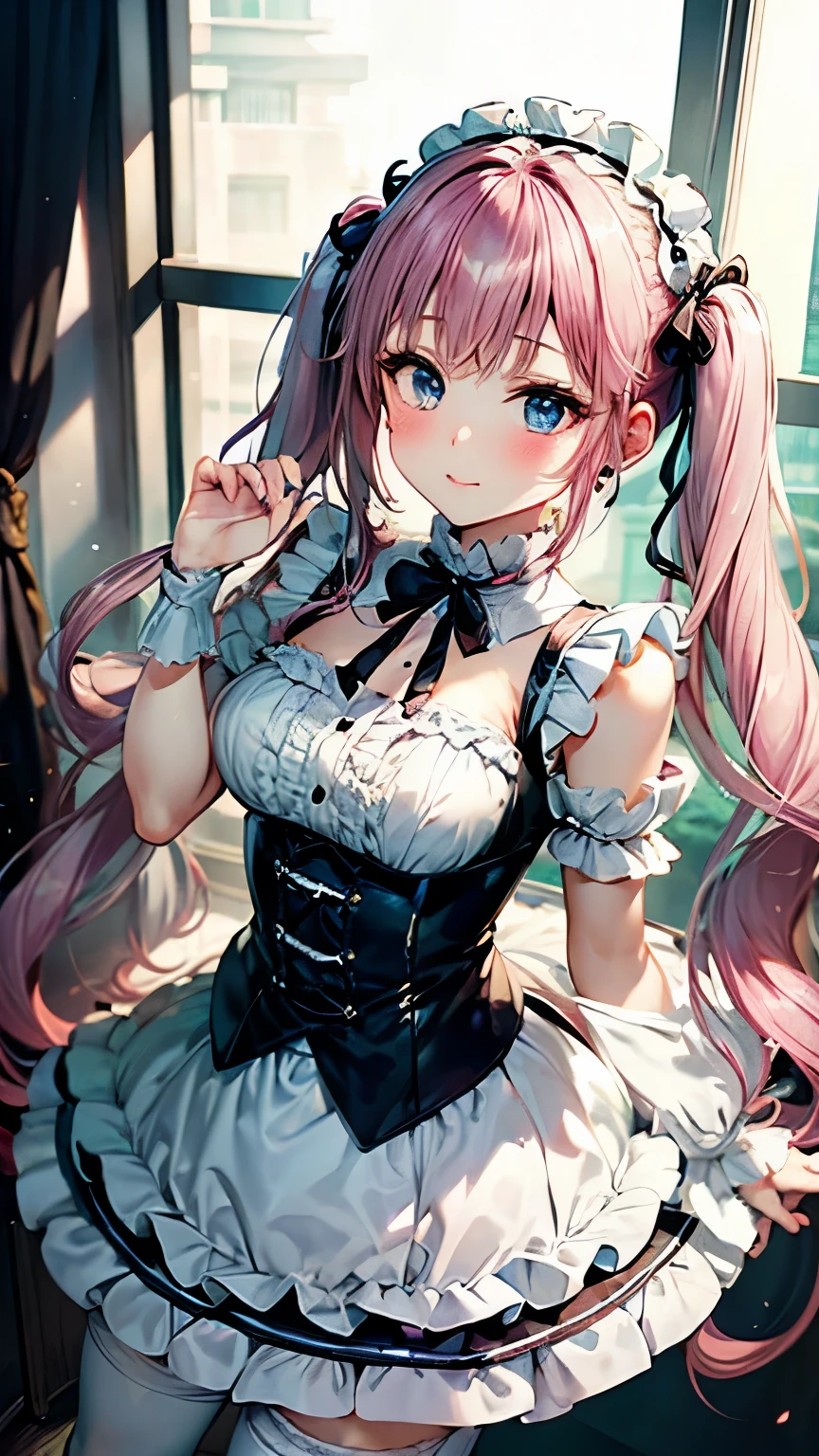 Super cute little maid cat girl,(((1girl))),((anime maid cat girl with extremely cute and beautiful pale pink hair walking seductively down the street)),(((cat girl,anthro furry cute,cat-girl))),(((tail, cat tail,cat ears,thin cat tail,cat ears on head,big cat ears))),
(large breasts:1.4),bountiful breasts, fluffy breasts, H cup bust, bust up, bulging bust top,(((pale pink messy hair:1.35,colored inner hair,messy hair, ear breathing))),((heterochromia, eye1 pink, eye2 yellow, perfect eyes, upturned eyes:1.3, beautiful detailed eyes, finely detailed beautiful eyes:1, big highlight on eyes:1.2, slanted eyes)), ((fat)),(((lustrous skin:1.5,bright skin: 1.5,skin tanned,shiny skin,very shiny skin,shiny body,plastic glitter skin,exaggerated shiny skin))),(spider lower abdomen,narrow waist,wide hip,athletic body,inflated legs,delicate detailed fingers,detailed body,detailed arms,human hands, detailed hands),(((short stature, small))),
cute,slutty,seductive,erotic,nsfw,
zettai ryouiki,(maid headdress), maid uniform, Headdress, (maid), sleeveless, mini skirt, boots, cleavage cutout, bare legs,clothes with a lot of lace frills,(detailed outfit,detailed clothes),
(dynamic pose:1.0),solo focus,happy,((sweet smile)),,centered,scale to fit dimensions,Rule of thirds,
outdoors, ((night view)), (cyberpunk night street Background: 1.5,dark sky,alleyway,lonely alley,thick clouds, detailed background:1.25),
(best quality), (high resolution), (sharp focus), (ultra detailed), (extremely detailed), (extremely high quality artwork), 8k_wallpaper, (extremely detailed CG 8k),(very fine 8K CG), ((hyper super ultra detailed perfect piece)), flawless, (((masterpiece))), illustration, vibrant colors, (intricate), High contrast, Selective lighting, Double exposure, HDR (High Dynamic Range), Post-processing, Background blur,