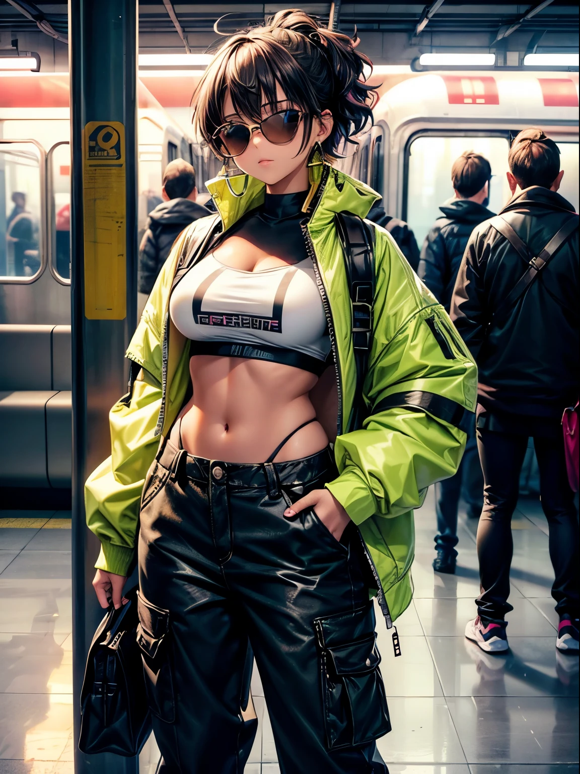 (highest qualityr)), ((obra maestra)),、Resultado del tono、mujer adulta、 ((Tiro de panty:1.5))、En pie piernas abiertas、lift skirt 、rubio、ojos verdes、(Cum en desbordamientos :1.5)、 small boobs、sobbing tears、(Tanga:1.0)、 Rodillas altas blanco、( en vaginal:1.3)、 en la boca、(Underboob,show off nipple:1.0)、muchos estudiantes alrededor、 Enfoque bajo vista、NSFW, realista, obra maestra, VERY crowded subway train interior detailed scenario, VERY crowded subway train interior detailed background, Mini falda sexy, (fear expression), cara sonrojada, Attractive man groped woman 1 from behind,(((Hombre atractivo presionyo su pecho sobre la mujer 1 espalda))) y (((holding her waist behind her)))