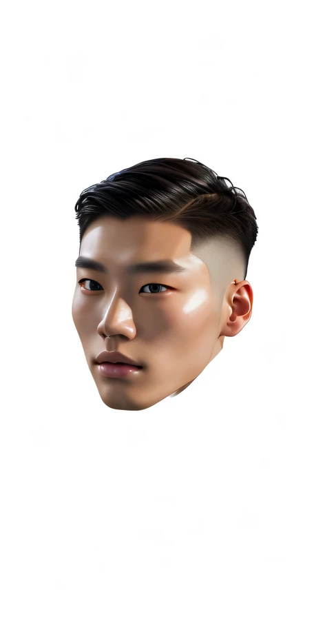 a close up of a man with a short haircut and a tie, inspired by Joong Keun Lee, south korean male, inspired by Yanjun Cheng, detailed face of a asian boy, korean symmetrical face, asian face, hyper realistic face, in a style of hyperrealism, with very highly detailed face, hyperrealistic face, real detailed face